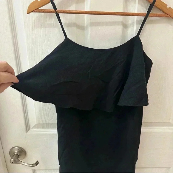 J.Crew Womens Black Tiered Spaghetti Strap Dress Mini Size 0 Cocktail Party - Picture 2 of 5